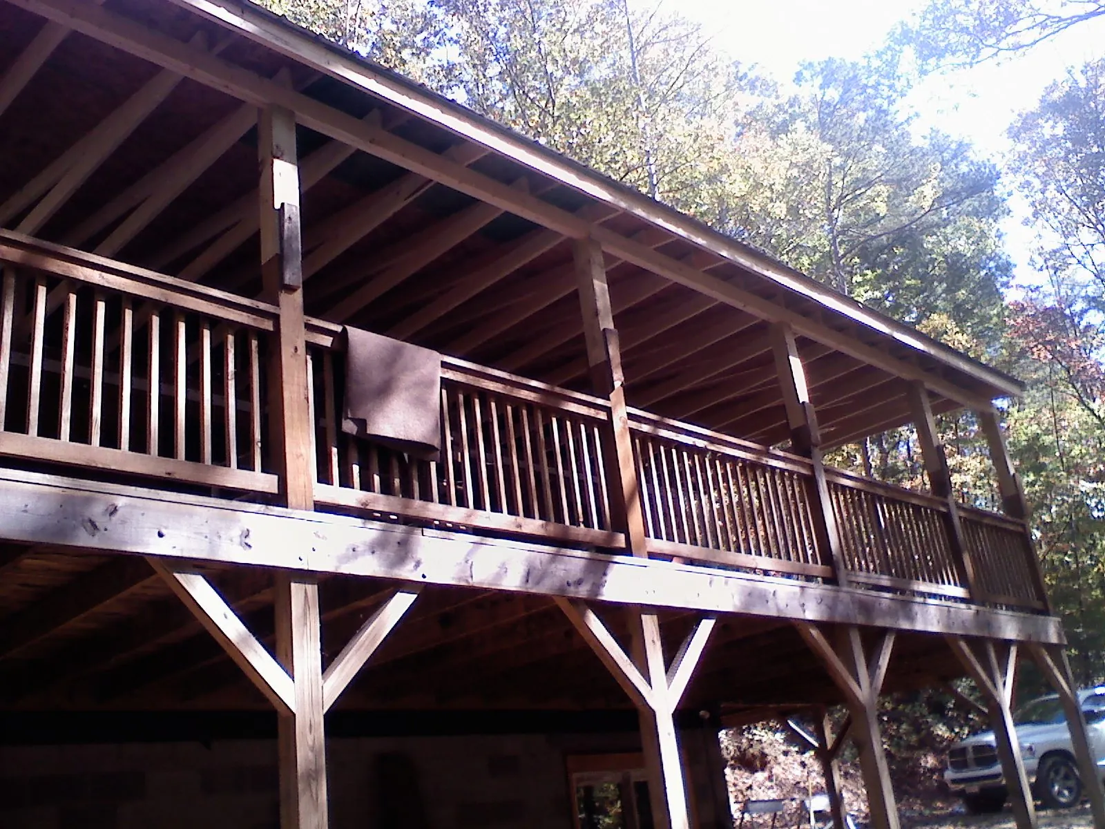Timber framing under a new elevated porch and deck — Roof Leak Repair in Coaldale by Roofing Brothers